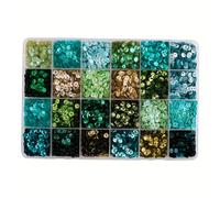 TEMU Conjunto de Lentejuelas de PVC de 24 Rejillas de 5mm con Cuentas para Coser a y Adornos de Bordado DIY, Artesanías y Lentejuelas Decorativas para Vestidos de Novia y Faldas de Baile