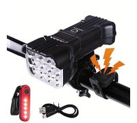 TEMU Conjunto de luces de cabeza y de calidad para ciclismo nocturno, 12 LED de 400 , luces delanteras de bicicleta, luz nocturna LED recargable por USB, 5 de luz para ciclismo nocturno en carretera