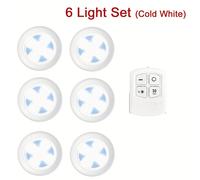 TEMU Conjunto de Luces LED de 3/6 Luces, Control Remoto, Opciones de Luz o Fría Blanca, Adecuado para Armarios de Cocina, Vitrinas de Figuras de Acción, Mostradores y Dormitorios (Pilas No Incluidas)