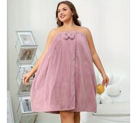 TEMU Conjunto de Lujo de 2 Piezas: Bata de Baño Extra Grande y Gruesa con Cierre de Gancho y Bucle Ajustable - Gorro de Ducha, para XXL-4XL, Ideal para el Hogar, Viajes, Regalo de Navidad