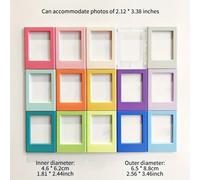 TEMU Conjunto de Marcos de Fotos Magnéticos Contemporáneos Fotos de 3 Pulgadas, de Plástico Oblongo con Espalda Magnética, Diseño de Bloque DIY - Conjunto de 6/15 Piezas Exhibición en Refrigerador y