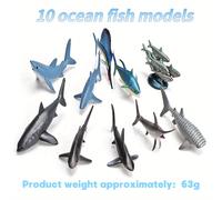 TEMU conjunto de modelos de peces oceánicos, tiburón azul, tiburón , pez espada, pez , y adornos de animales marinos