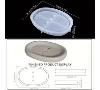 TEMU Conjunto de moldes de resina de silicona para fundición de jabón, formas y redondas, moldes de manualidades para soporte de jabón con diseño de agujeros de drenaje