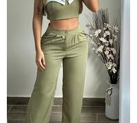 TEMU Conjunto de pantalones de pierna ancha y chaleco para mujer