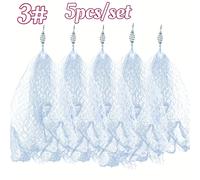 TEMU Conjunto de Pesca de Red para Atún de 5 Piezas - Redes Adhesivas Sin Anzuelos con Malla Blanca Transparente, Ideal para de Pesca en , Red de Pesca