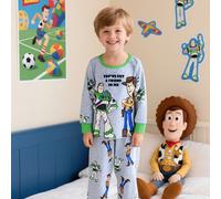 TEMU Conjunto de Pijama Disney y Sheriff , Larga y Pantalón, Poliéster Ignífugo - para Niños /Otoño con Cuello , Tejido Elástico, Estilo Beige , Regalo de