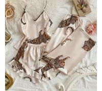 TEMU Conjunto de pijama largo con estampado de moda para todas para mujer, camiseta corta