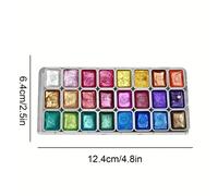 TEMU Conjunto de pintura acuarela en sólido de 24 colores, 1 ml de material de relleno específico para , dividido en pinturas y dibujos con caligrafía dorada ES, uso artístico profesional