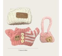TEMU Conjunto de Ropa Artesanal Labubu Crochet 3 Piezas, Accesorios Divertidos y en Rosa para Niñas o Niños: Bolso, Gorro y Ropa DIY - Regalos Perfectos para , Aniversarios o Navidad