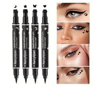 TEMU Conjunto de rotuladores de delineador de ojos NancyAjram: Impermeable, de larga duración y resistente - sellos de , luna, y estrella