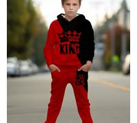 TEMU Conjunto de Sudadera con Capucha y Pantalón Jogger para Niños, Estampado 3D, Bloque de , Regalo , Ideal para Exteriores