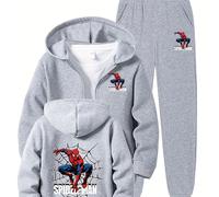 TEMU Conjunto de Sudadera y Pantalón con Estampado Marvel para Niños, Diseño Spider-Man, Ropa Casual para Otoño e Invierno, Ideal para Actividades al Aire Libre y Deportes