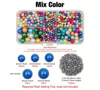 TEMU Conjunto de Surtido de Cuentas No Porosas en , 850 piezas de 4-10mm para Prensa Manual y Clavos Tipo Remache para Sombreros/Zapatos/Ropa DIY