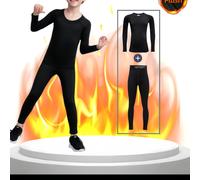 TEMU Conjunto deportivo casual para niños/niñas, camiseta de esquí + mallas térmicas con forro polar, ideal para exteriores