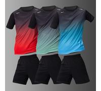 TEMU Conjunto deportivo y de ocio para hombre de 6 piezas: camiseta de manga corta con cuello que de color y pantalones cortos, ideal para correr y hacer fitness