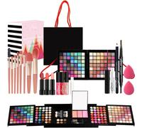 TEMU Conjunto POPFEEL de 177 Paletas de de Ojos, , de Labios y Kit de con Pinceles - Adecuado para Principiantes, Cosméticos para Mujeres con Marrón, , Coral y Azul