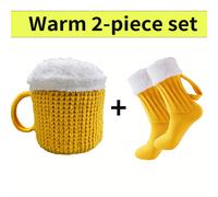 TEMU Conjunto Térmico 2 piezas | Gorro Unisex de Invierno y Calcetines 3D con Diseño de Botella de Cerveza - Color Sólido, Poliamida y , Calcetines Térmicos Deportivos de Media Caña