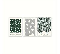 TEMU Conjunto Verde de Bauhaus de 3, de Pared Bauhaus, Geométrico Verde, Póster de Exposición Bauhaus, Impresión de Exposición Bauhaus, Pinturas en Bauhaus, Sin
