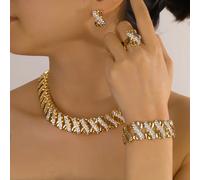 TEMU Conjuntos de joyería elegantes para mujer de y Europa, que incluyen collares y pulseras, perfectos para regalos diarios, fiestas, festivales de , vacaciones, y celebraciones navideñas