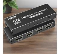 TEMU Conmutador/Divisor HDTV 4K 2.1 de 3 Puertos con Control Remoto - , Soporte VRR/ALLM/HDR 10//Avmos, Compatible con PS5//PC/Apple TV, Conmutador 4K@120Hz 120Hz para Consolas de Juegos y TVs