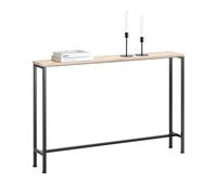 TEMU Consola Recibidor Estrecha Mesa Consola Entrada - Diseño Delgado que Ahorra - Para Recibidores Pequeños, Pasillos Estrechos - 120x20x80cm Negro+Natural FSB19-XL-Z SoBuy