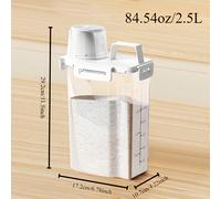 TEMU Contenedor de Almacenamiento de 2.5L con - A Prueba de Insectos, A Prueba de Humedad, A Prueba de Fugas para Granos, , , Arroz - Plástico de BPA, Organizador de Cocina Rectangular, Reutilizable