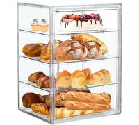 TEMU Contenedor de Almacenamiento de Pan Ajustable de 4 Capas | Acrílica Grande para Encimera de Cocina, Cierre con Abatible, Hermético, Vitrina Transparente para Bagel, Magdalenas - ZENNORIA