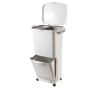TEMU Contenedor de Clasificación 45L con Pedal, Ruedas y Asa - Compartimento de 30L y 15L para Reciclaje