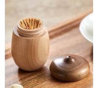 TEMU Contenedor de palillos de madera de nogal, y lindo, con diseño de , portátil y sencillo para almacenar palillos