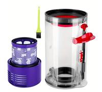 TEMU Contenedor de polvo de repuesto para aspiradora Dyson V10 (SV12), con un depósito grande con filtro, número de pieza 969509-01