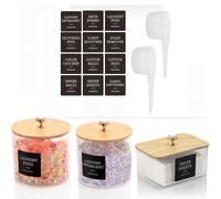 TEMU Contenedor para Cápsulas de Lavandería, Organizadores para de , Juego de Almacenamiento que Dos Frascos para Polvo de Detergente y un Soporte para Toallitas Secas con , Recipientes