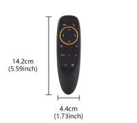 TEMU Control remoto inalámbrico G10 con control de voz, 2.4G universal, aprendizaje infrarrojo, pantalla digital, ratón de aire, USB, sin batería, para televisores inteligentes y proyectores.