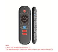 TEMU Control Remoto sin varillas Air Mouse 2.4G con Mini Teclado, Retroiluminación, de 6 Ejes, Búsqueda por Voz, Aprendizaje IR, para TV Box, Proyector, PS3, PC, etc. ¡No Compatible TV!