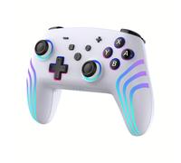 TEMU Controlador de inalámbrico con detección de movimiento, giro de 6 ejes, función turbo, iluminación RGB y conectividad inalámbrica