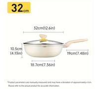 TEMU COOKER KING, Sartén Antiadherente de 1 Pieza con de Vidrio, No , Libre de , Mango Resistente al , Recubrimiento Cerámico en el Exterior, Veces Más Resistente, para Inducción, Compatible con Todas