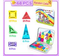 TEMU CoolNuro 68 Piezas de Juguetes Magnéticos en Tamaño Mini con de Hierro para Fácil Almacenamiento, Juguetes Magnéticos STEM para Mejorar la Habilidad Manual de los Niños, Regalo para y Halloween