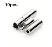 TEMU Cordón de cuero de 4 mm con hebilla de latón, conector a presión resistente, eslabón chapado en , paquete de 10