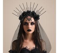 TEMU Corona de con Aureola de Rayos Solares y , Elegante de Encaje con Cuentas para San Valentín , Tocado para Baile de Graduación, Festival de y Accesorios Fotográficos