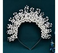 TEMU Corona de novia individual con cuentas | Adorno para la cabeza de poliresina a para boda, elegante y festivo, ideal para damas de honor y fiestas