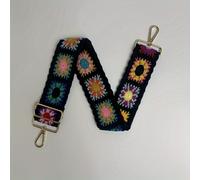 TEMU Correa de Bordada Boho-Chic Ajustable con de Crochet Floral - Nylon Duradero, Acolchado con Gancho para Uso Versátil en Bolsos y Carteras