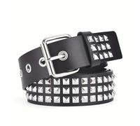 TEMU Correa de Cuero con Remaches y Cuentas Europea y Americana, Correa Metálica para Vaqueros, Accesorios Diarios