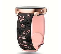 TEMU Correa de diseño floral grabado en dos para for Samsung Galaxy Watch 6 5 4 Classic/Pro 40mm y Band 6, 44 mm. Corrella deportiva compatible con Huawei GT 2e, 3 e 4. Ancho: 20