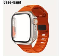 TEMU Correa de silicona y para Apple Watch Band 44Mm 45Mm 41Mm 40Mm, cubierta de vidrio templado, cambio a Ultra para Iwatch Series SE 6/5/3