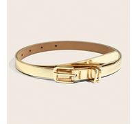 TEMU Correa Dorada Pequeña con Hebilla, Adecuada para Talla de Cintura 62-92cm, Cinturón Ajustador Elegante y Decorativo, Correa de Moda para Pantalones