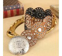 TEMU Correa Étnica Americana Empalmada con Remaches y Accesorios Vintage, Estilo Decorativo