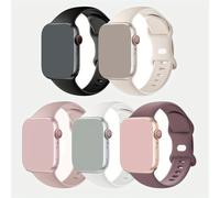 TEMU Correas de Silicona Deportivas 5 Piezas Compatibles con iWatch 38mm 40mm 41mm 42mm 44mm 45mm 49mm, Bandas Suaves e Impermeables para iWatch Ultra//9/8/SE/7/6/5/4/3/2/1 para Mujeres