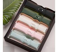 TEMU Correas Deportivas Suaves para Apple Watch, 5 Piezas, Ajustables Compatibles con iWatch Series 9/Ultra/8/SE/7/6/5/4/3, Ajuste de 38mm a 49mm - Regalo para Hombres y Mujeres