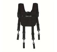 TEMU Correas Tácticas H-Harness para Hombres - Cinturón de Servicio Ajustable de Poliéster Negro con Múltiples Bolsillos y Ganchos Metálicos, Estilo Casual, Talla Única (Cinturón No Incluido)