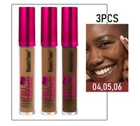 TEMU Corrector de cobertura total de 6 (3 piezas), maquillaje facial mate, base de maquillaje impermeable de larga duración