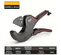 TEMU Cortacables de Acero de Manganeso OuDiSi | de Corte de 32mm-75mm | Cuerpo de Aleación de Aluminio Duradero con de Carraca | Empuñadura Ergonómica para Cortar Mangueras de PVC/PU/PP/PE | Negro y